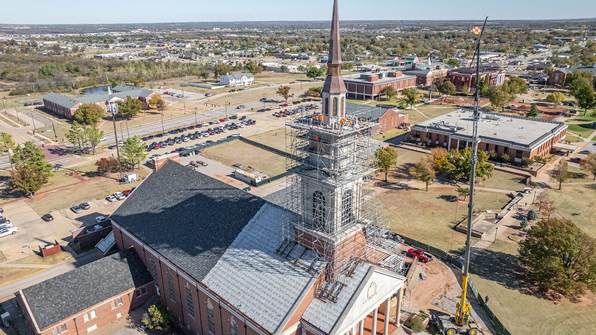 Overhead view of Raley Chapel