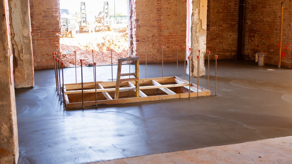 Shawnee Hall first floor slab and elevator pit